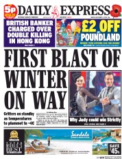 Daily Express (UK) Newspaper Front Page for 3 November 2014