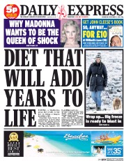 Daily Express (UK) Newspaper Front Page for 3 December 2014