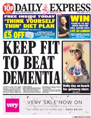 Daily Express (UK) Newspaper Front Page for 3 January 2017