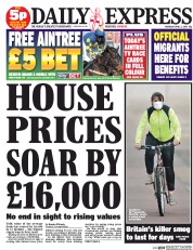 Daily Express Newspaper Front Page (UK) for 3 April 2014