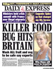 Daily Express Newspaper Front Page (UK) for 3 June 2011