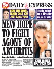Daily Express (UK) Newspaper Front Page for 3 July 2012