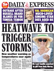 Daily Express (UK) Newspaper Front Page for 3 July 2015