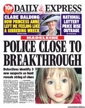 Daily Express Newspaper Front Page (UK) for 4 October 2013