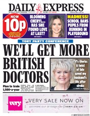 Daily Express (UK) Newspaper Front Page for 4 October 2016