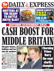 Daily Express Newspaper Front Page (UK) for 4 December 2014