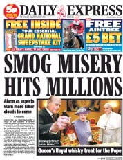 Daily Express Newspaper Front Page (UK) for 4 April 2014