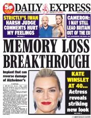Daily Express (UK) Newspaper Front Page for 5 October 2015