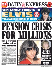 Daily Express (UK) Newspaper Front Page for 5 November 2014