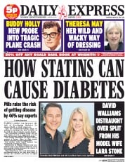 Daily Express (UK) Newspaper Front Page for 5 March 2015