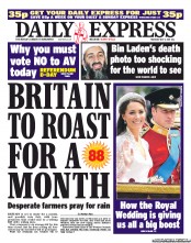 Daily Express (UK) Newspaper Front Page for 5 May 2011