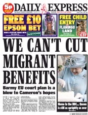 Daily Express Newspaper Front Page (UK) for 5 June 2015