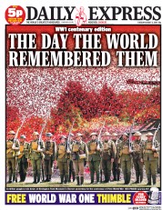 Daily Express (UK) Newspaper Front Page for 5 August 2014