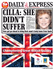 Daily Express (UK) Newspaper Front Page for 5 August 2015