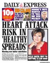 Daily Express (UK) Newspaper Front Page for 6 February 2013