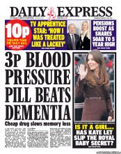 Daily Express Newspaper Front Page (UK) for 6 March 2013