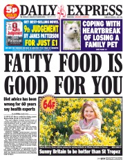 Daily Express Newspaper Front Page (UK) for 6 March 2014