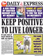 Daily Express Newspaper Front Page (UK) for 6 March 2015