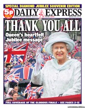 Daily Express (UK) Newspaper Front Page for 6 June 2012