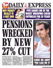 Daily Express (UK) Newspaper Front Page for 6 July 2012