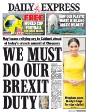 Daily Express (UK) Newspaper Front Page for 6 July 2018
