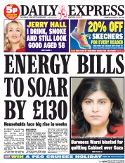 Daily Express Newspaper Front Page (UK) for 6 August 2014