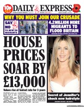 Daily Express (UK) Newspaper Front Page for 7 November 2013