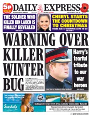 Daily Express (UK) Newspaper Front Page for 7 November 2014