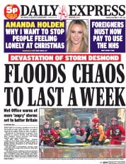 Daily Express (UK) Newspaper Front Page for 7 December 2015