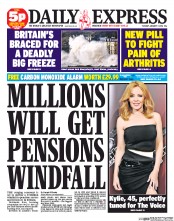 Daily Express (UK) Newspaper Front Page for 7 January 2014