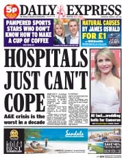 Daily Express (UK) Newspaper Front Page for 7 January 2015