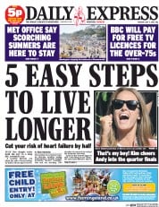 Daily Express Newspaper Front Page (UK) for 7 July 2015