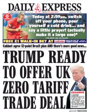 Daily Express (UK) Newspaper Front Page for 7 July 2018