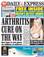 Daily Express Newspaper Front Page (UK) for 8 October 2014