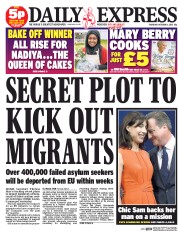 Daily Express (UK) Newspaper Front Page for 8 October 2015