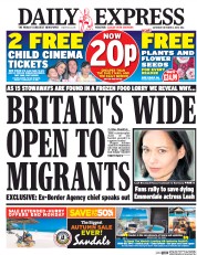 Daily Express (UK) Newspaper Front Page for 8 October 2016
