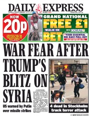 Daily Express (UK) Newspaper Front Page for 8 April 2017