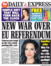 Daily Express (UK) Newspaper Front Page for 8 June 2015
