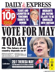 Daily Express (UK) Newspaper Front Page for 8 June 2017