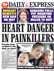 Daily Express Newspaper Front Page (UK) for 9 April 2014