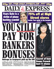 Daily Express (UK) Newspaper Front Page for 9 June 2011