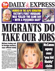 Daily Express Newspaper Front Page (UK) for 9 July 2014
