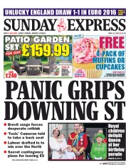 Daily Express Sunday (UK) Newspaper Front Page for 12 June 2016