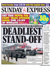 Daily Express Sunday (UK) Newspaper Front Page for 16 April 2017
