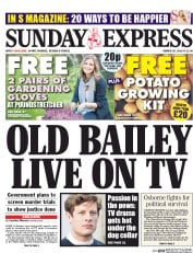 Daily Express Sunday (UK) Newspaper Front Page for 20 March 2016