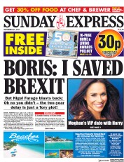 Daily Express Sunday (UK) Newspaper Front Page for 24 September 2017