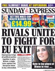 Daily Express Sunday (UK) Newspaper Front Page for 7 February 2016