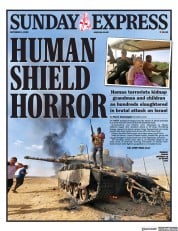 Daily Express Sunday front page for 8 October 2023