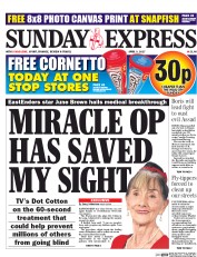 Daily Express Sunday (UK) Newspaper Front Page for 9 April 2017