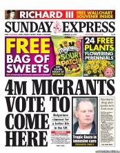 Daily Express Sunday (UK) Newspaper Front Page for 10 February 2013